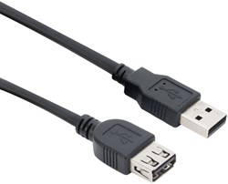 Kabel ACT USB 2.0 A male - USB A female zwart 0.5m 1 Stuk
