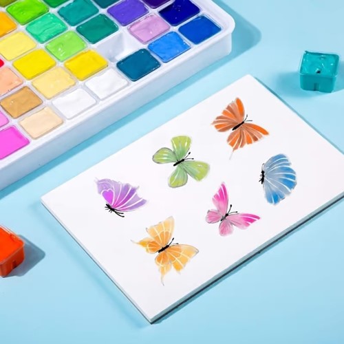 Gouache HIMI 56 kleuren 30gr neon en mtl box wit 1 Stuk-3