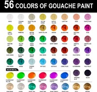 Gouache HIMI 56 kleuren 30gr neon en mtl box wit 1 Stuk-4