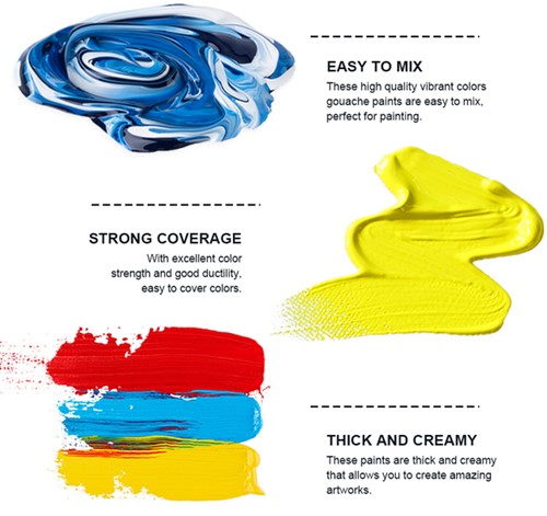 Gouache HIMI 18 kleuren 30gr box groen 1 Stuk-5