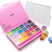 Gouache HIMI 24 kleuren 30gr box roze 1 Stuk-3