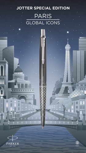 Balpen Parker Jotter Parijs  CT M grijs 1 Stuk-3