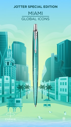 Balpen Parker Jotter Miami  CT M turquoise 1 Stuk-4