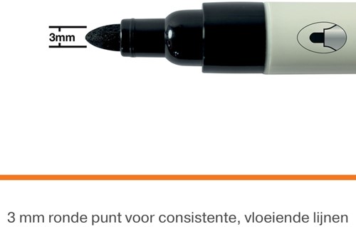 Whiteboardmarker Nobo rond zwart 3mm 4 pak-17