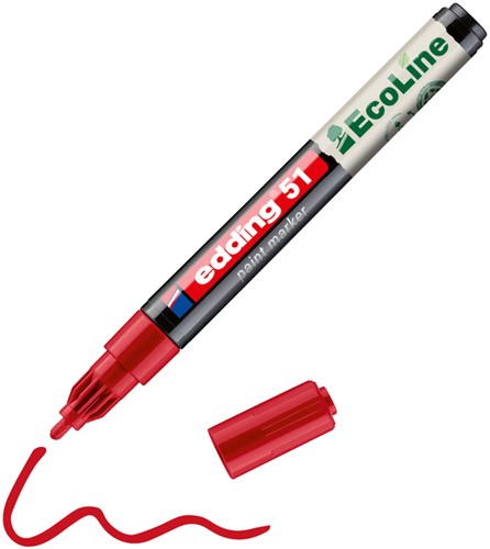 Paintmarker edding 51 Eco waterbasis 1-2mm rood 1 Stuk-2