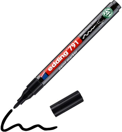 Paintmarker edding 791 alcoholbasis 1-2mm zwart 1 Stuk-2