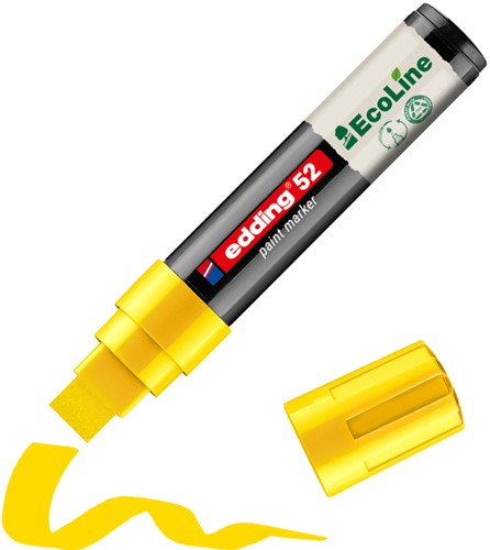 Paintmarker edding 52 Eco waterbasis 4-15mm geel 1 Stuk-2