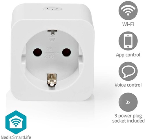 Slimme stekker Nedis Smartlife Wifi 3 stuks wit 3 Stuk-2
