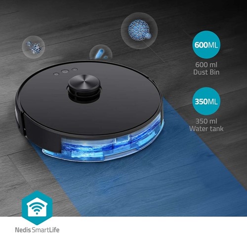 Robotstofzuiger Nedis wifi laser 3-in-1 zwart 1 Stuk-6