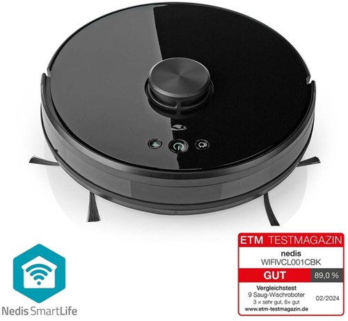 Robotstofzuiger Nedis wifi laser 3-in-1 zwart 1 Stuk-2