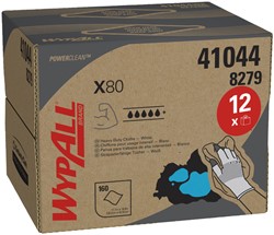 Poetsdoek WypAll X80 PowerClean 426x281mm wit 160 Vel
