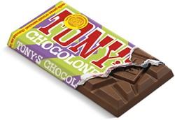 Chocolade Tony Chocolonely melk kar pec cr 90gr 90 Gram
