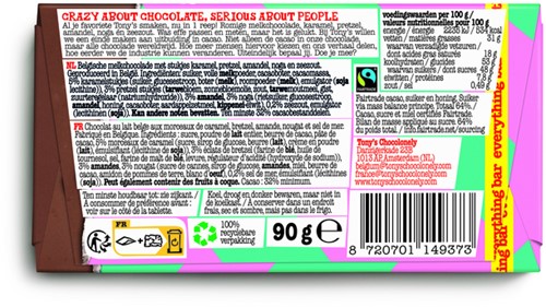 Chocolade Tony Chocolonely melk everything 90 gram 90 Gram-3