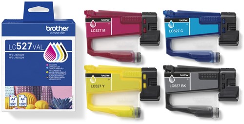 Inktcartridge Brother LC-527 zwart + 3 kleuren 4 Stuk-3