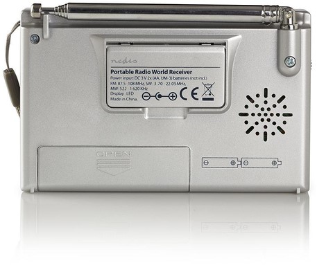 Wereldradio Nedis met wekker RDWR1000GY 1 Stuk-1