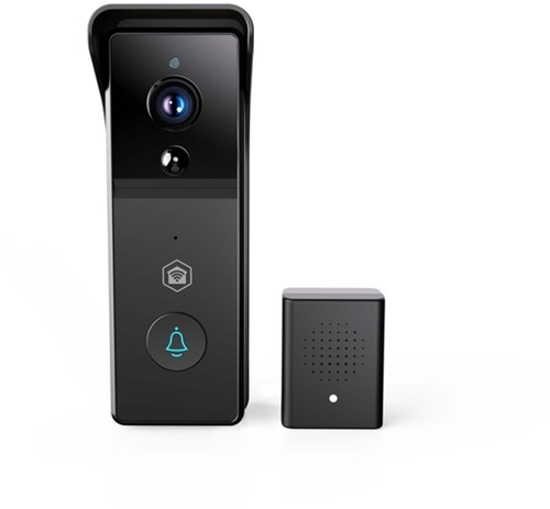 Videodeurbel Nedis Wifi 3MP Full HD zwart 1 Stuk