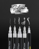 Acrylmarker Online lettering 5 breedtes zilver 5 Stuk-3