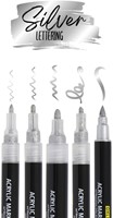 Acrylmarker Online lettering 5 breedtes zilver 5 Stuk-1