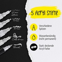 Acrylmarker Online lettering 5 breedtes zilver 5 Stuk-2