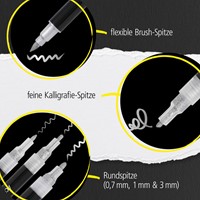 Acrylmarker Online lettering 5 breedtes zilver 5 Stuk-3