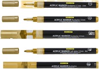 Acrylmarker Online lettering 5 breedtes goud 5 Stuk-2