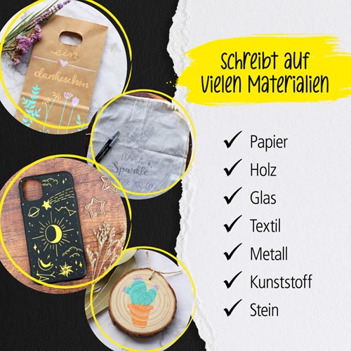 Acrylmarker Online lettering 5 breedtes goud 5 Stuk-6