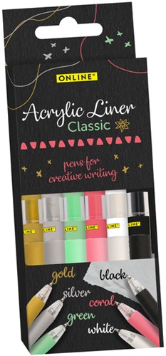 Acrylliner Online classic assorti 6 stuks 6 Stuk