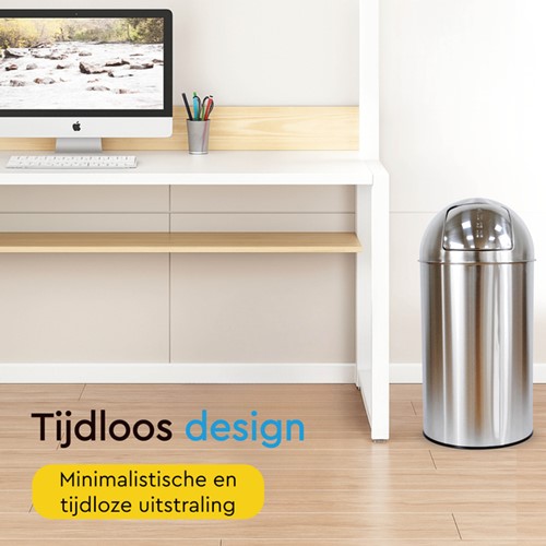 Afvalbak BRASQ Push Bin PB230+ 30 liter rvs 1 Stuk-7