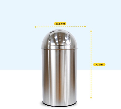 Afvalbak BRASQ Push Bin PB230+ 30 liter rvs 1 Stuk-2