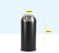 Afvalbak BRASQ Push Bin PB230+ 30 liter zwart 1 Stuk-2