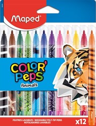 Viltstift Maped ColorPeps Animals set 12 kleuren 12 Stuk