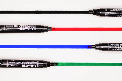 Permanent marker Artline 190 Eco schuin 2-5mm ass 4 Stuk-1