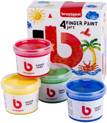 Vingerverf Bruynzeel Kids assorti 4 potjes 4 Stuk-2