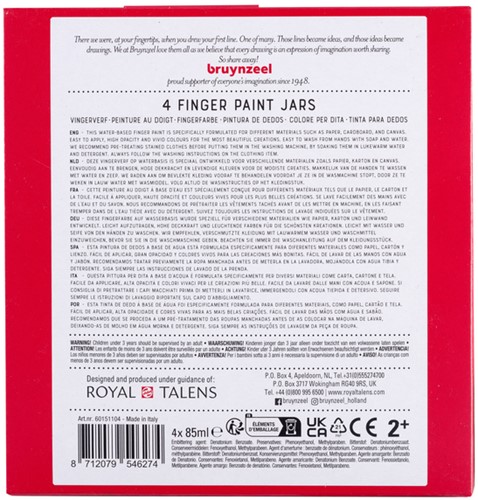 Vingerverf Bruynzeel Kids set 4 kleuren 4 Stuk-3