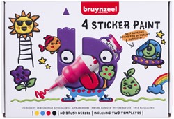 Stickerverf Bruynzeel met 2 sjablonen 4st ass 6 Stuk