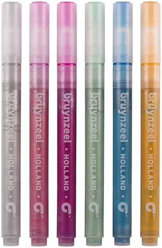 Viltstift Bruynzeel Kids 6 glitterkleuren 6 Stuk-2