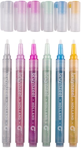 Viltstift Bruynzeel Kids 6 glitterkleuren 6 Stuk-2