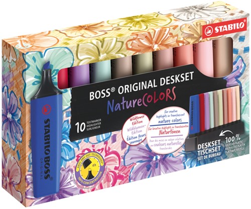 Markeerstift STABILO Boss Wildfl- Natu Co ass 10st 10 Stuk