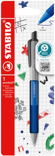 Balpen STABILO pointball colorful bl blist à 1st 1 Stuk