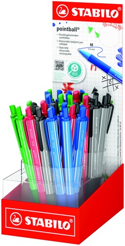 Balpen STABILO pointball colorful assorti 1 Stuk