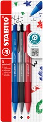 Balpen STABILO pointball colorful ass blist à 3st 3 Stuk