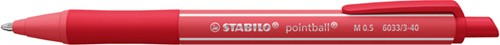 Balpen STABILO pointball colorful  rood 1 Stuk