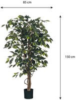 Kunstplant Mica Ficus groen in pot 1 Stuk-2