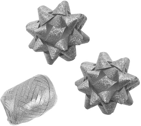 Polyband combi set glitter zilver 1 ei 2 rozet 1 Set