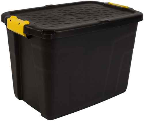 Opbergbox Bankers Box 60L met hndgr robuust zwart 1 Stuk