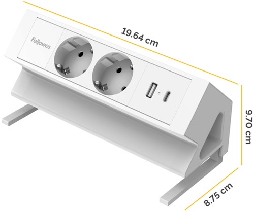 Stekkerdoos Fellowes PDF 2v incl USB A+C 2m wit 1 Stuk-2
