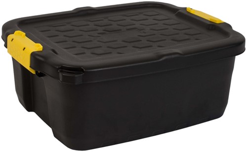 Opbergbox Bankers Box 24l met hndgr robuust zwart 1 Stuk