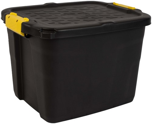 Opbergbox Bankers Box 42l met hndgr robuust zwart 1 Stuk