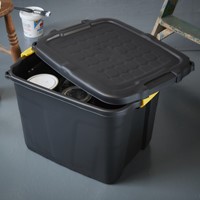 Opbergbox Bankers Box 42l met hndgr robuust zwart 1 Stuk-2