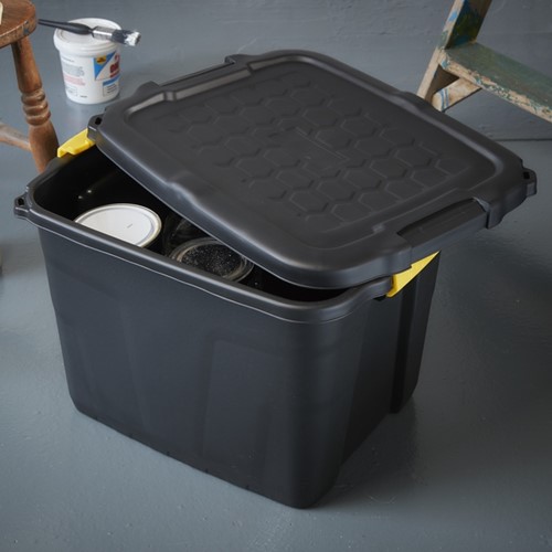 Opbergbox Bankers Box 42l met hndgr robuust zwart 1 Stuk-2